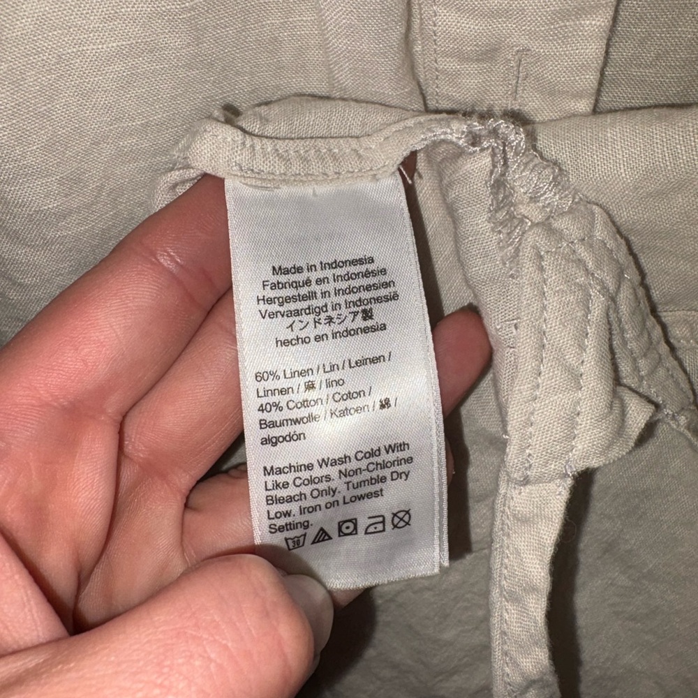 J.Crew Linen Cotton Beach Shirt Small Relaxed Sheer Flax Button Down Cover Up - Picture 10 of 11